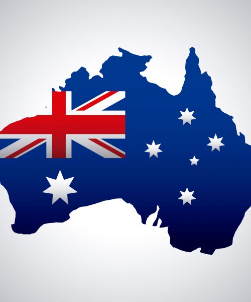 australia day map flag celebration vector illustration